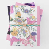 Papier cadeau papillon coloré (En situation)