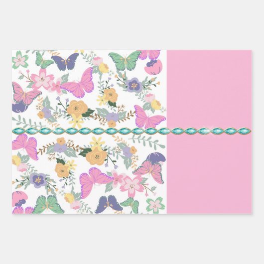 Papier cadeau papillon coloré (Devant)