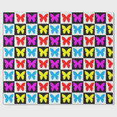 Papier Cadeau Papillon coloré bloc géométrique Impression (Plat)