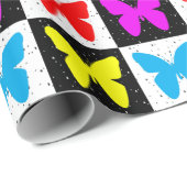 Papier Cadeau Papillon coloré bloc géométrique Impression (Coin rond)
