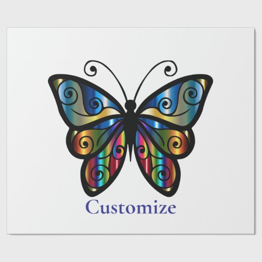 Papier Cadeau Papillon Coloré Thunder_Cove (Plat)