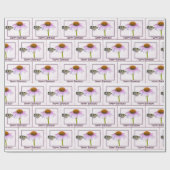 Papier Cadeau Papillon d'anniversaire sur la fleur de cône (Plat)