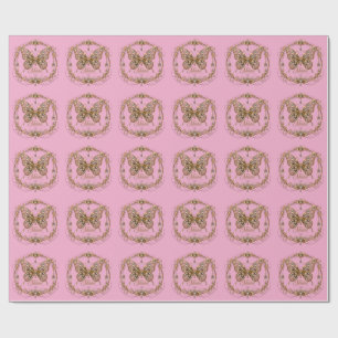 Papier Cadeau Papillon de cristal doré Brille Art de joaillerie