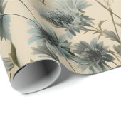 Papier Cadeau Papillon de fleur sauvage (Coin rond)