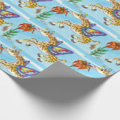 Papier Cadeau Papillon de girafe sirotant sur un art (Coin)