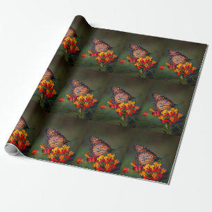 Papier Cadeau Papillon de la Reine sur le milkweed tropical