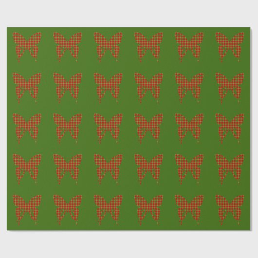 Papier Cadeau Papillon de Noël (Plat)