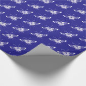 Papier Cadeau Papillon déco stylisé - bleu cobalt (Coin)