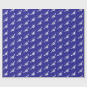 Papier Cadeau Papillon déco stylisé - bleu cobalt (Plat)