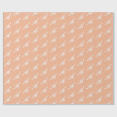 Papier Cadeau Papillon Deco stylisé - pêche (Plat)