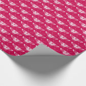 Papier Cadeau Papillon déco stylisé - rose fuchsia (Coin)