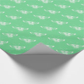 Papier Cadeau Papillon déco stylisé - vert menthe (Coin)