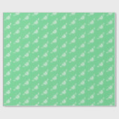 Papier Cadeau Papillon déco stylisé - vert menthe (Plat)
