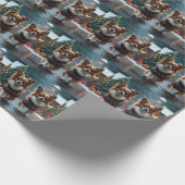 Papier Cadeau Papillon Dogs Christmas Snow Holiday (Coin)