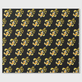 Papier Cadeau Papillon d'or Koi natation (Plat)