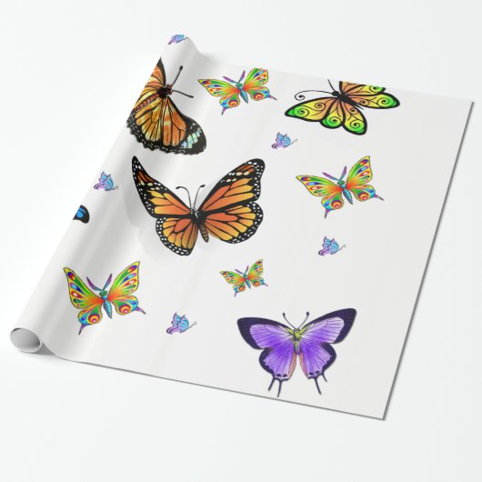 papier cadeau papillon emballage (Déroulé)