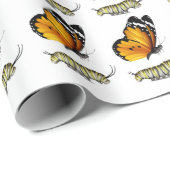 Papier Cadeau Papillon et chenille (Coin rond)