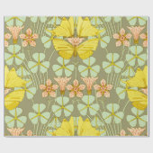 Papier Cadeau Papillon Floral Art Nouveau (Plat)