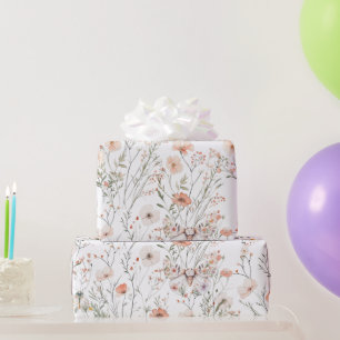 Papier Cadeau Papillon floral Fleur sauvage Boho