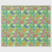 Papier Cadeau Papillon Floral naturel moderne de luxe (Plat)