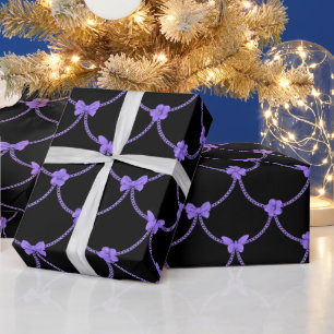 Papier Cadeau Papillon floral naturel moderne violet luxueux