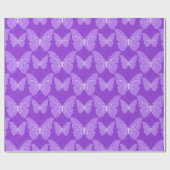 Papier Cadeau Papillon floral naturel moderne violet luxueux (Plat)