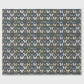 Papier Cadeau Papillon Gold Navy (Plat)