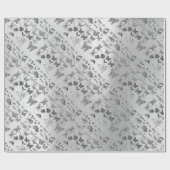 Papier Cadeau Papillon gris argenté Insecte Gems Diamant (Plat)
