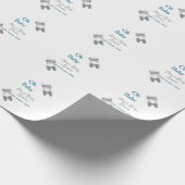 Papier Cadeau Papillon gris bleu baby shower oh bébé moderne tex (Coin)