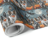 Papier Cadeau Papillon Halloween Épouvantable (Coin rond)
