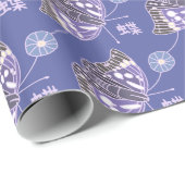 Papier Cadeau Papillon japonais violet (Coin rond)
