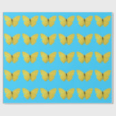 Papier Cadeau Papillon jaune (Plat)