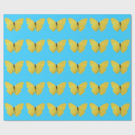 Papier Cadeau Papillon jaune (Plat)