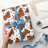 Papillon Monarque Noir et Orange Joyeux Anniversai
