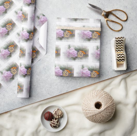 Papier Cadeau Papillon Monarque Sur Lait (Artisanat)