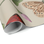 Papier Cadeau Papillon Moth Nature Collection Dessin (Coin rond)