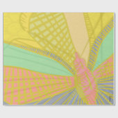Papier Cadeau Papillon Or Abstrait Jad Rose (Plat)