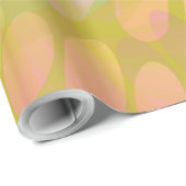 Papier Cadeau Papillon Or Chic Bleu Peach (Coin rond)