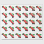 Papier Cadeau Papillon ou Chi aux cheveux longs conduisant une v (Plat)