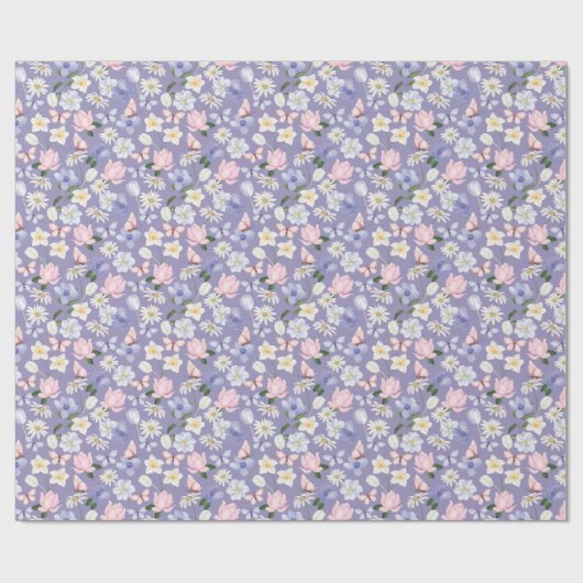 Papier Cadeau Papillon pourpre (Plat)