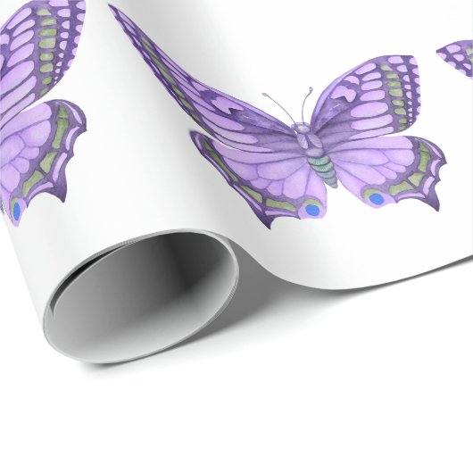 Papier Cadeau Papillon pourpre (Coin rond)