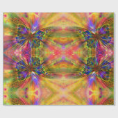 Papier Cadeau Papillon psychédélique et multicolore (Plat)
