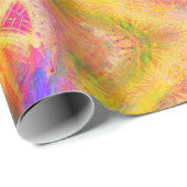 Papier Cadeau Papillon psychédélique et multicolore (Coin rond)