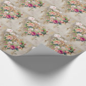 Papier Cadeau Papillon Rose vintage (Coin)