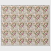Papier Cadeau Papillon Rose vintage (Plat)