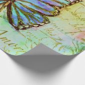 Papier Cadeau Papillon sarcelle et violet (Coin)