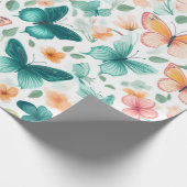 Papier Cadeau Papillon serène et fleur (Coin)