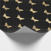 Papier Cadeau Papillon superposé de couleur et d'or (Coin)