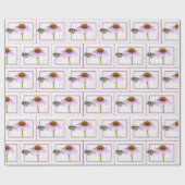 Papier Cadeau Papillon sur fleur conique  (Plat)
