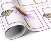 Papier Cadeau Papillon sur fleur conique  (Coin rond)